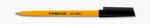 Шариковая одноразовая ручка Стик, черная, F, желтый корпус