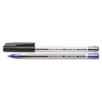 Ручка шариковая Tops 505M, одноразовая, черная, прозр. корпус