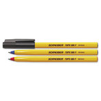 Ручка шариковая Tops 505F, одноразовая, черная, желтый корпус
