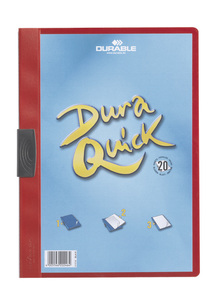 Папка с боковым зажимом Duraquick, до 20 стр., А4, красная