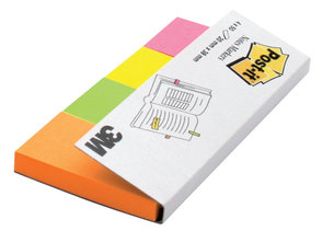 Закладки Post-it для маркировки неон 4 цв.20х38мм бумажные (61991)