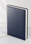 Ежедневник Экокожа, датированный Универсал, размер блока 14,5х20,6см, Софт синий