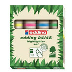 Набор текстмаркеров EcoLine Edding, скошенные, 2-5 мм, 4 цвета в наборе.