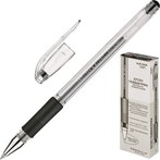 Ручка гелевая прозр. корп. 0,5мм. рез.манж.черный