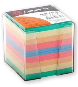 Бумага для записи 90*90мм 900л цветная в прозрачном пластиковом боксе (NT0073)